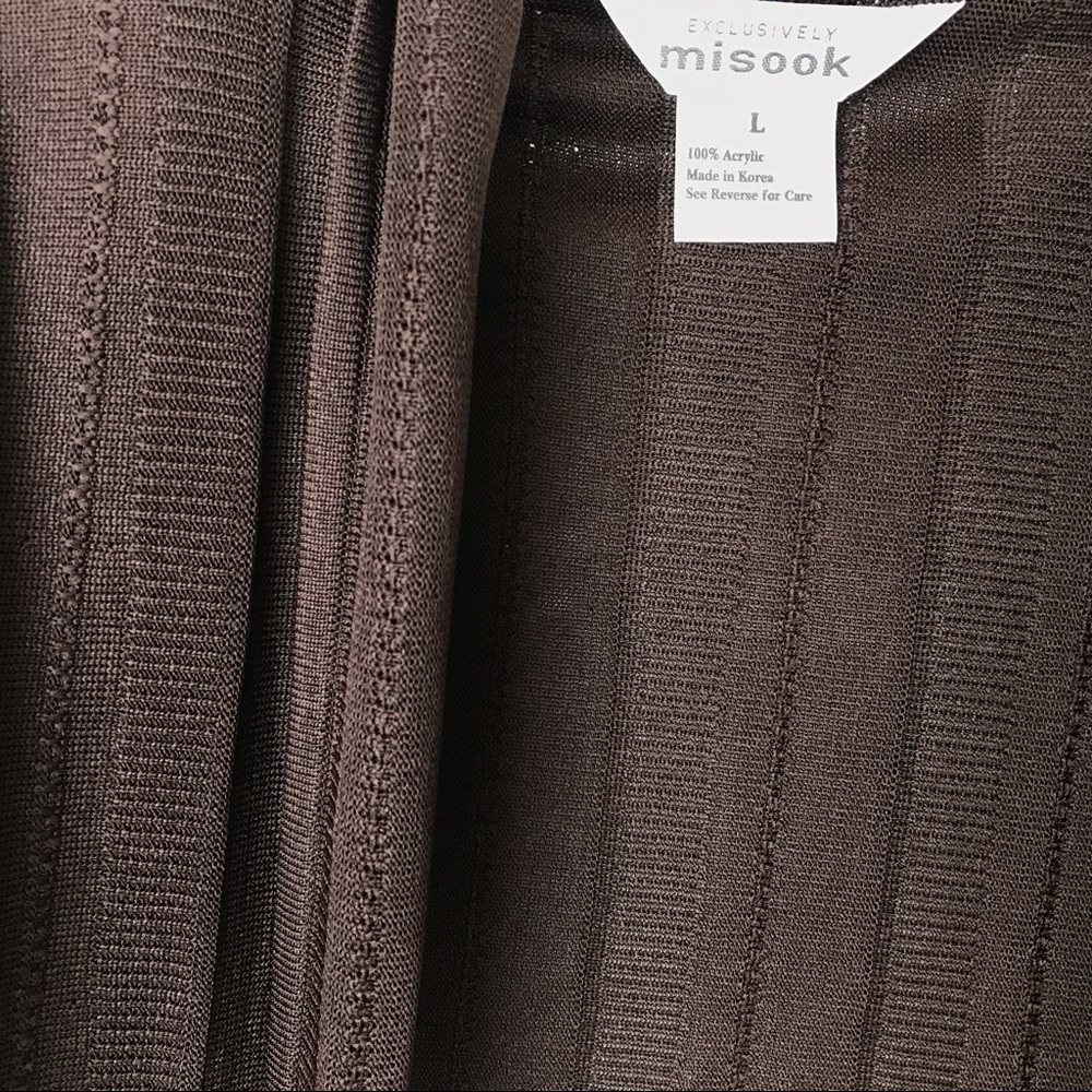 Exclusively Misook L NWT Brown Open Light Cardigan - Picture 6 of 8